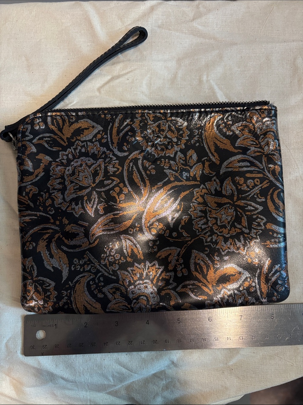 Patricia Nash Floral Metallic Wristlet